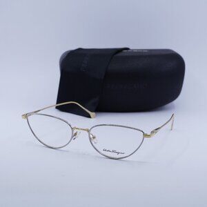 Final Price! Salvatore Ferragamo SF2188 050 Palladium/Gold Eyeglasses 55mm